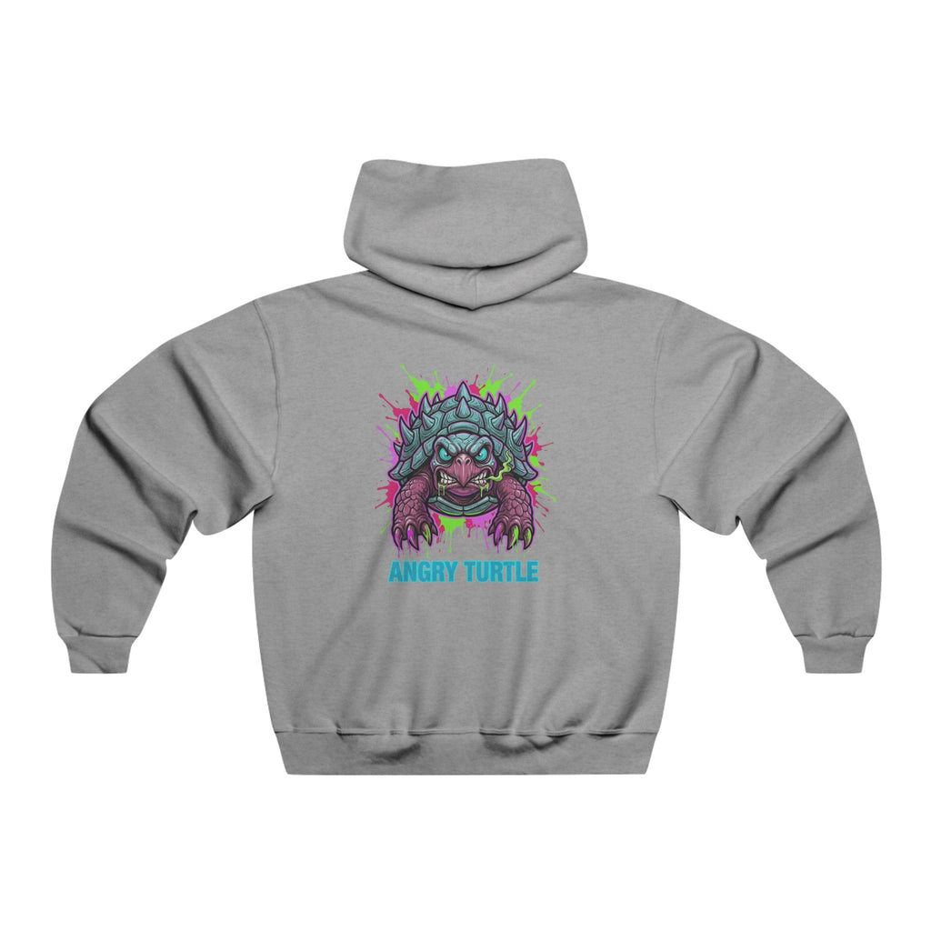 Angry Turtle Graphic Hoodie — Neon Retro Turtle Skull Design