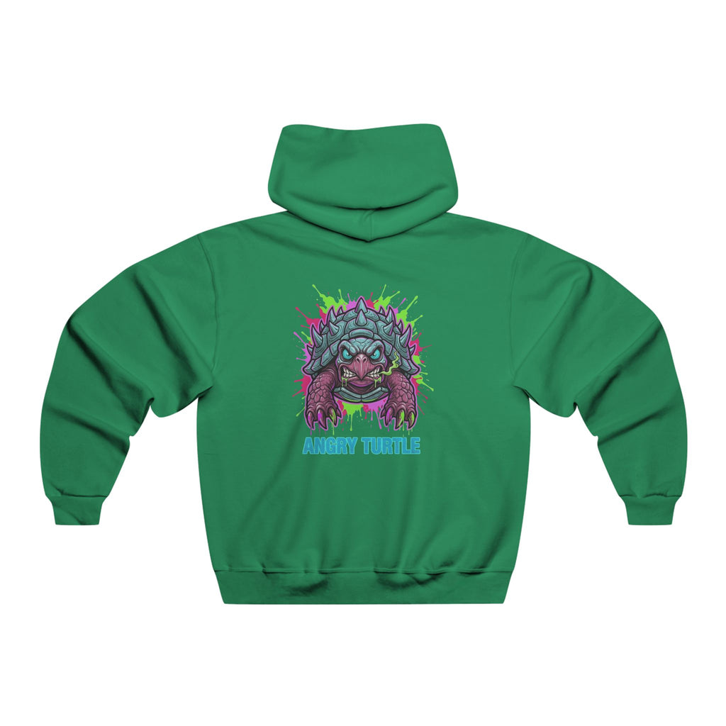 Angry Turtle Graphic Hoodie — Neon Retro Turtle Skull Design