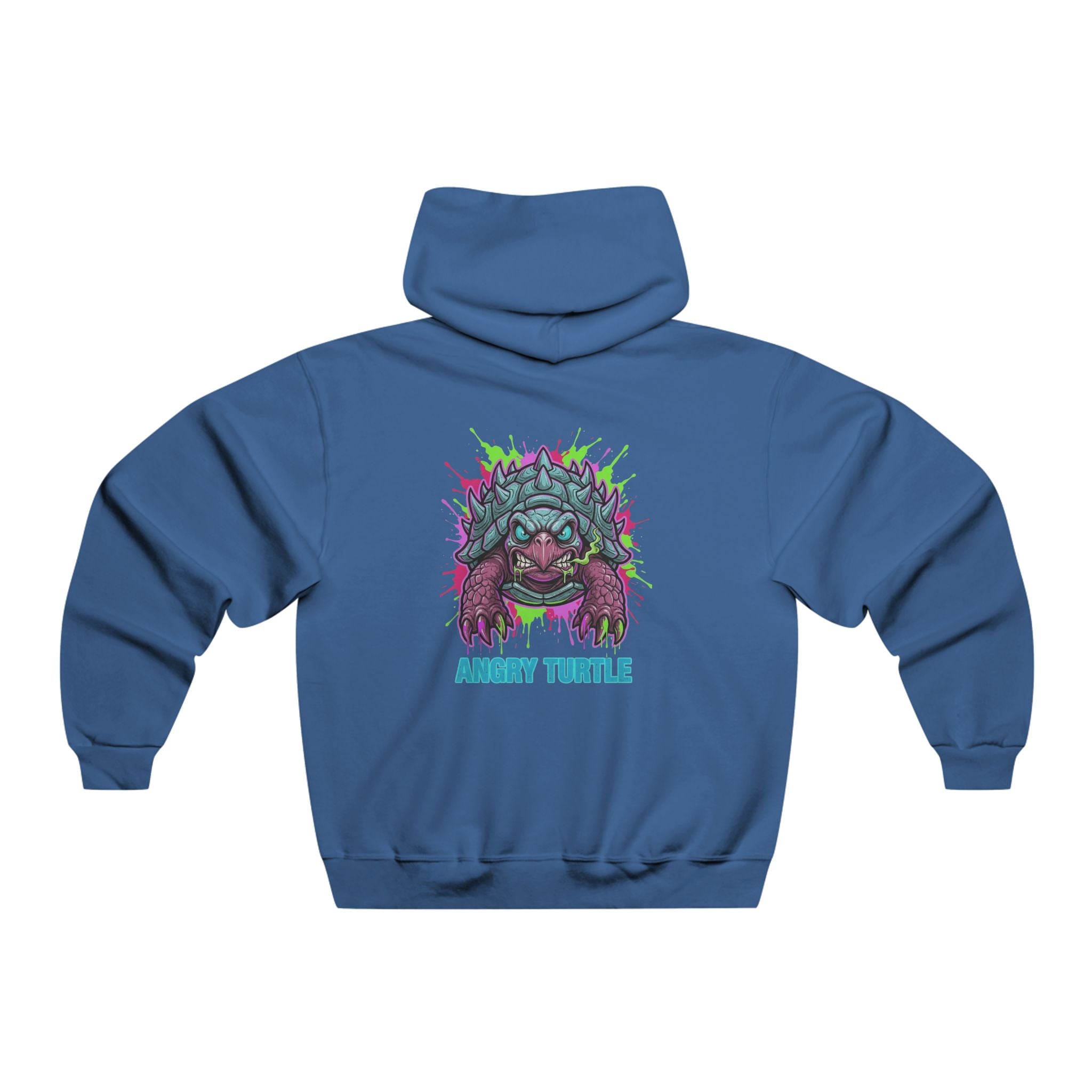 Angry Turtle Graphic Hoodie — Neon Retro Turtle Skull Design