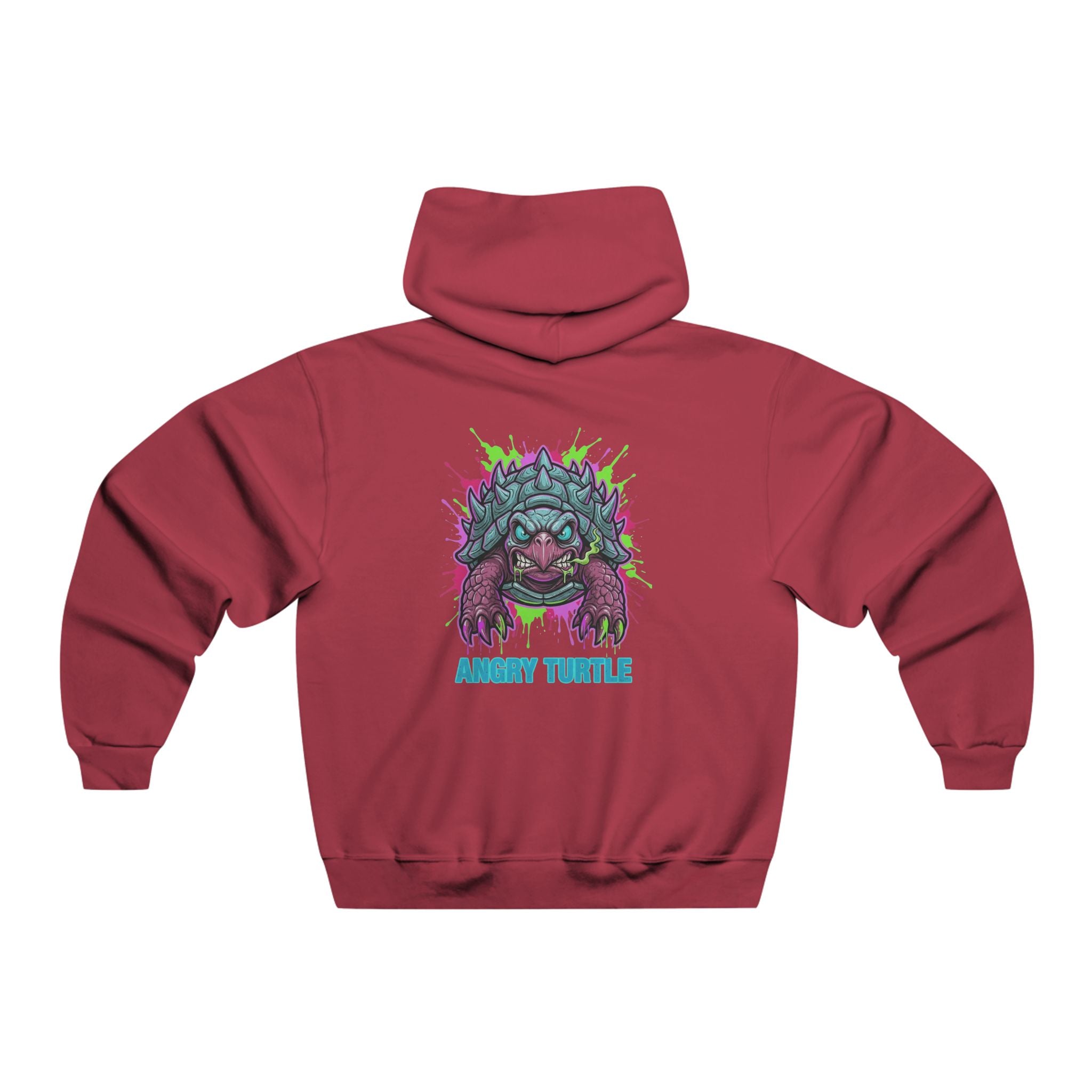 Angry Turtle Graphic Hoodie — Neon Retro Turtle Skull Design