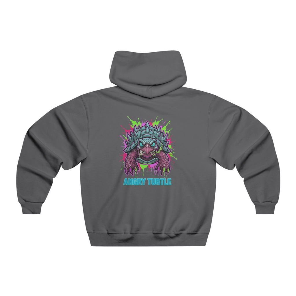 Angry Turtle Graphic Hoodie — Neon Retro Turtle Skull Design