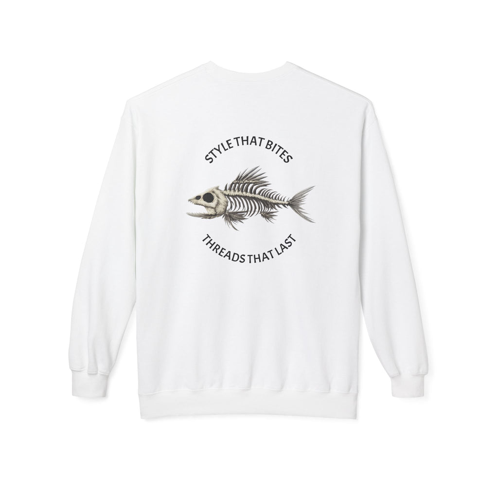 Fish Skeleton Illustration Crewneck Sweatshirt | 'Style That Bites' Graphic