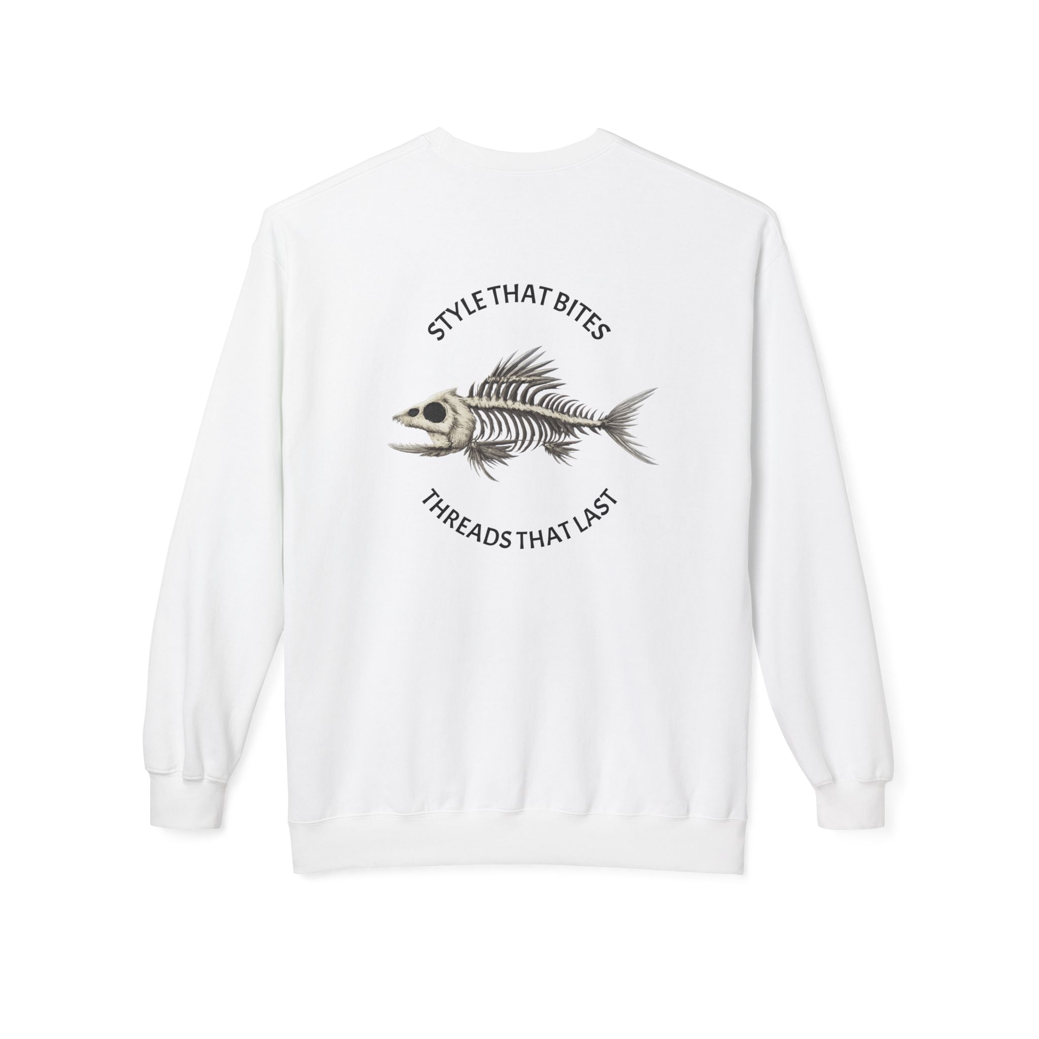 Fish Skeleton Illustration Crewneck Sweatshirt | 'Style That Bites' Graphic