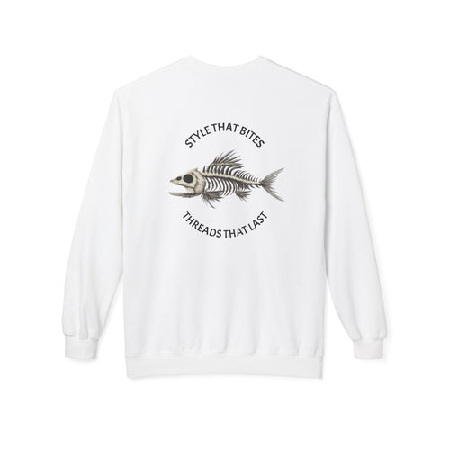 Fish Skeleton Illustration Crewneck Sweatshirt | 'Style That Bites' Graphic