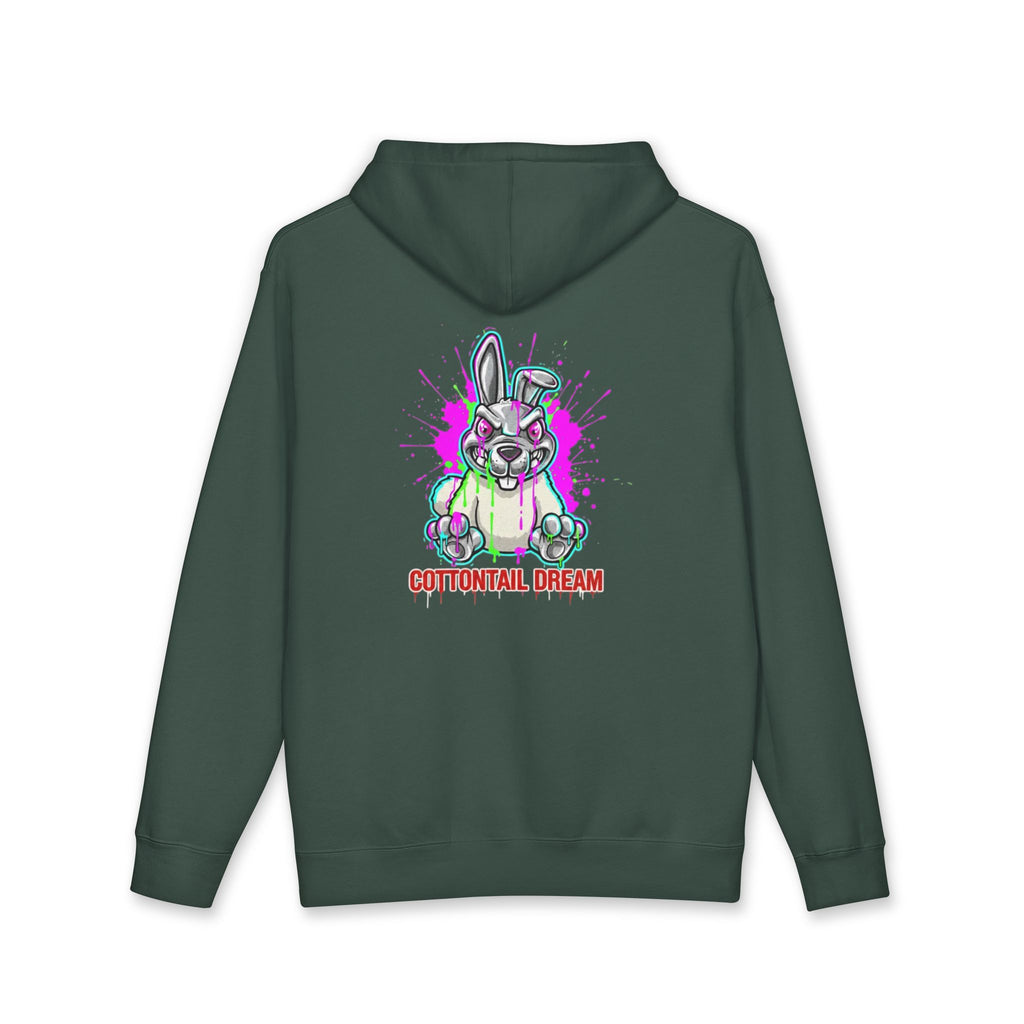 Pissed Off Cottontail Hoodie | Angry Bunny Illustration, Edgy Animal Art