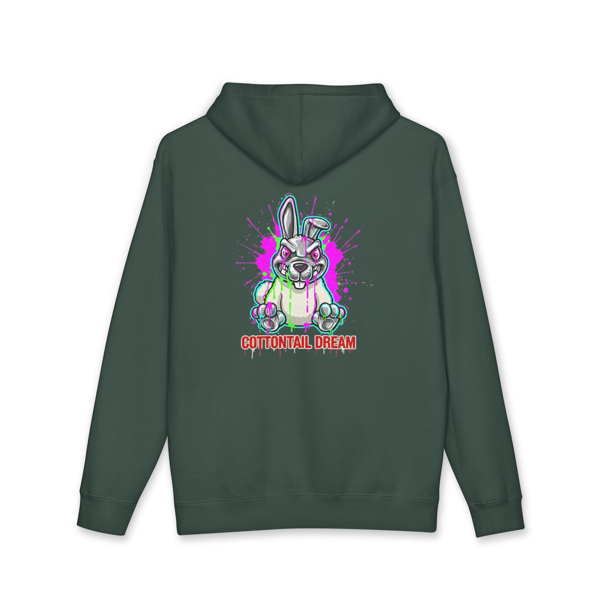 Pissed Off Cottontail Hoodie | Angry Bunny Illustration, Edgy Animal Art