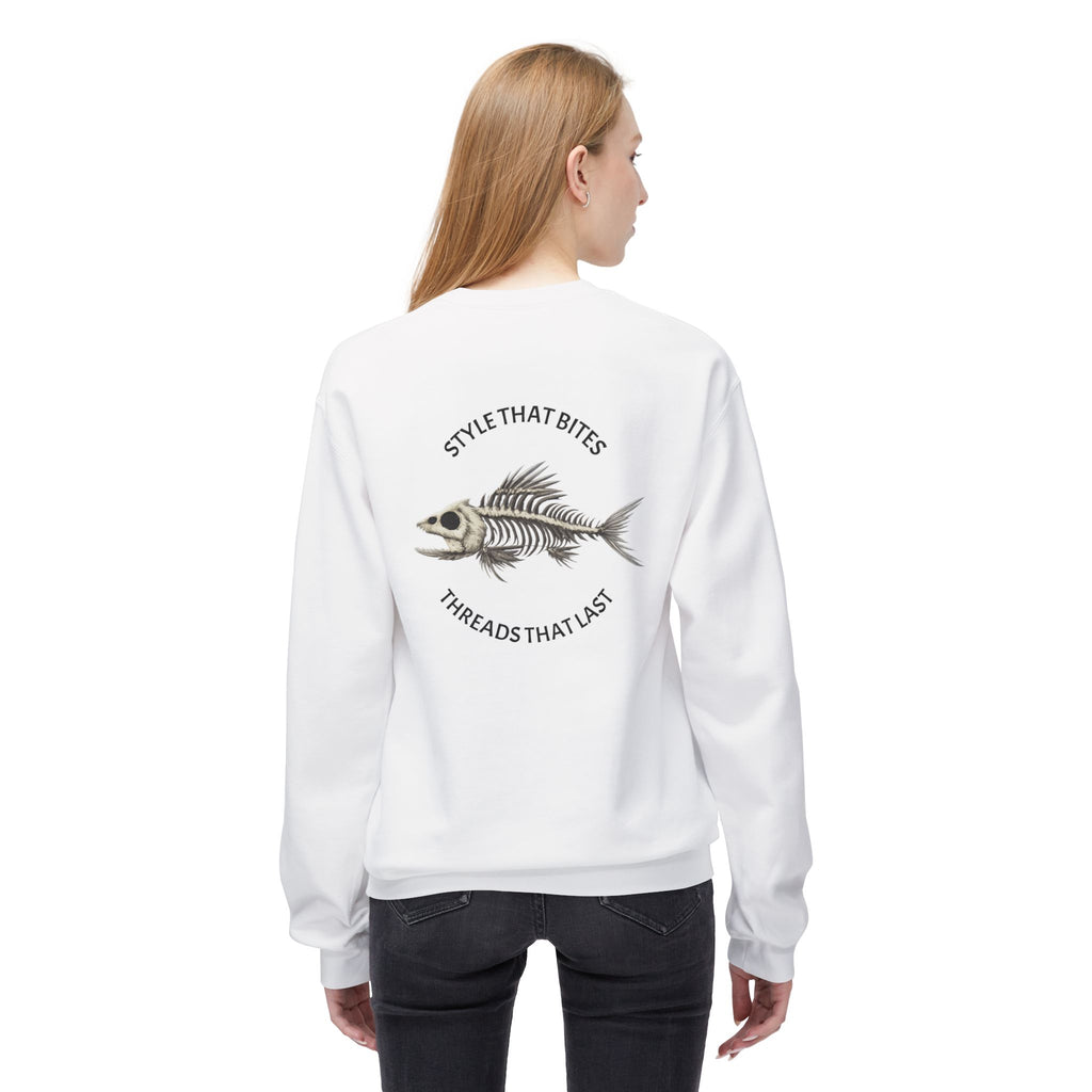 Fish Skeleton Illustration Crewneck Sweatshirt | 'Style That Bites' Graphic